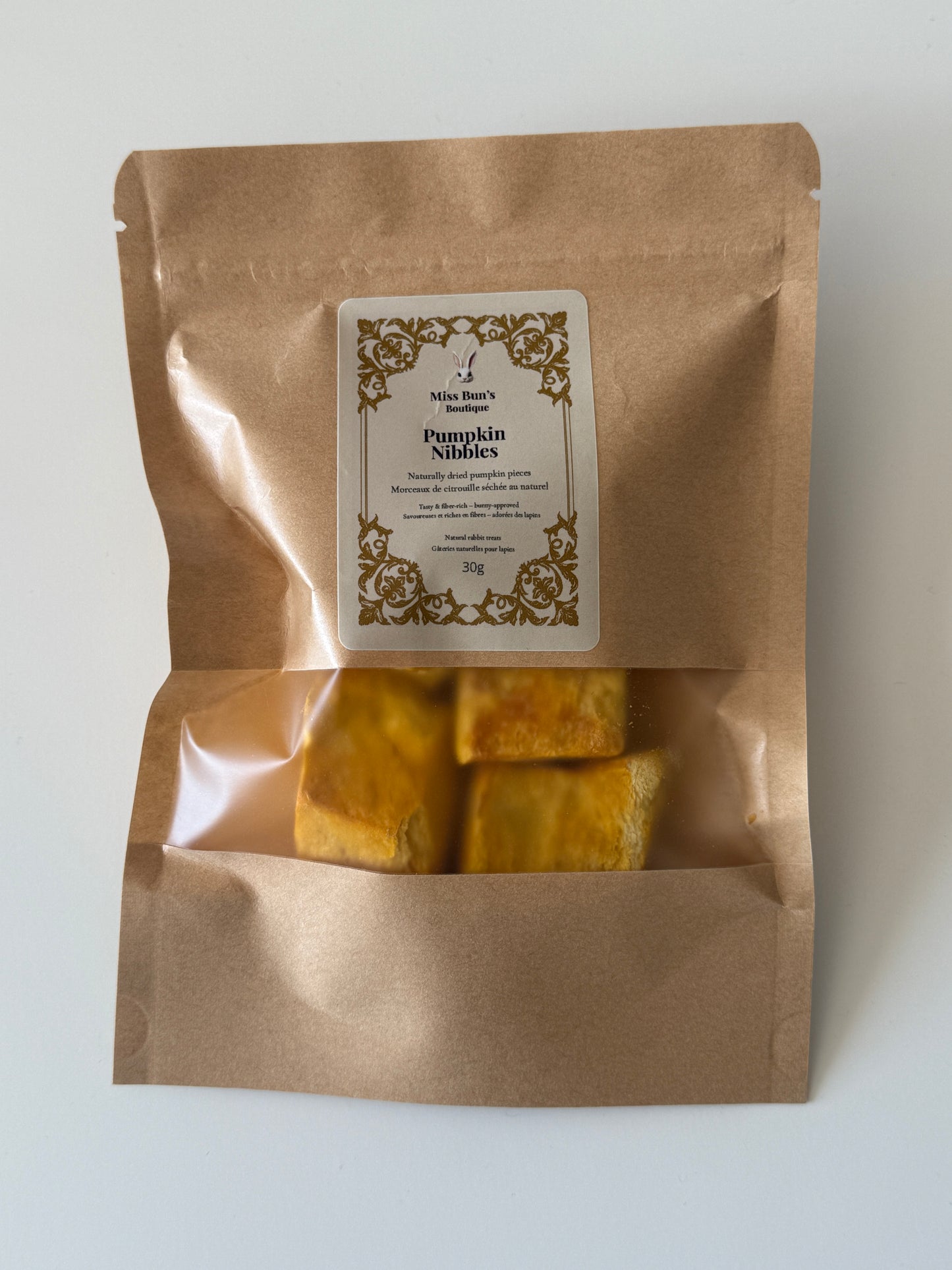 Pumpkin Nibbles – Natural Dried Pumpkin Pieces for Rabbits (30g)