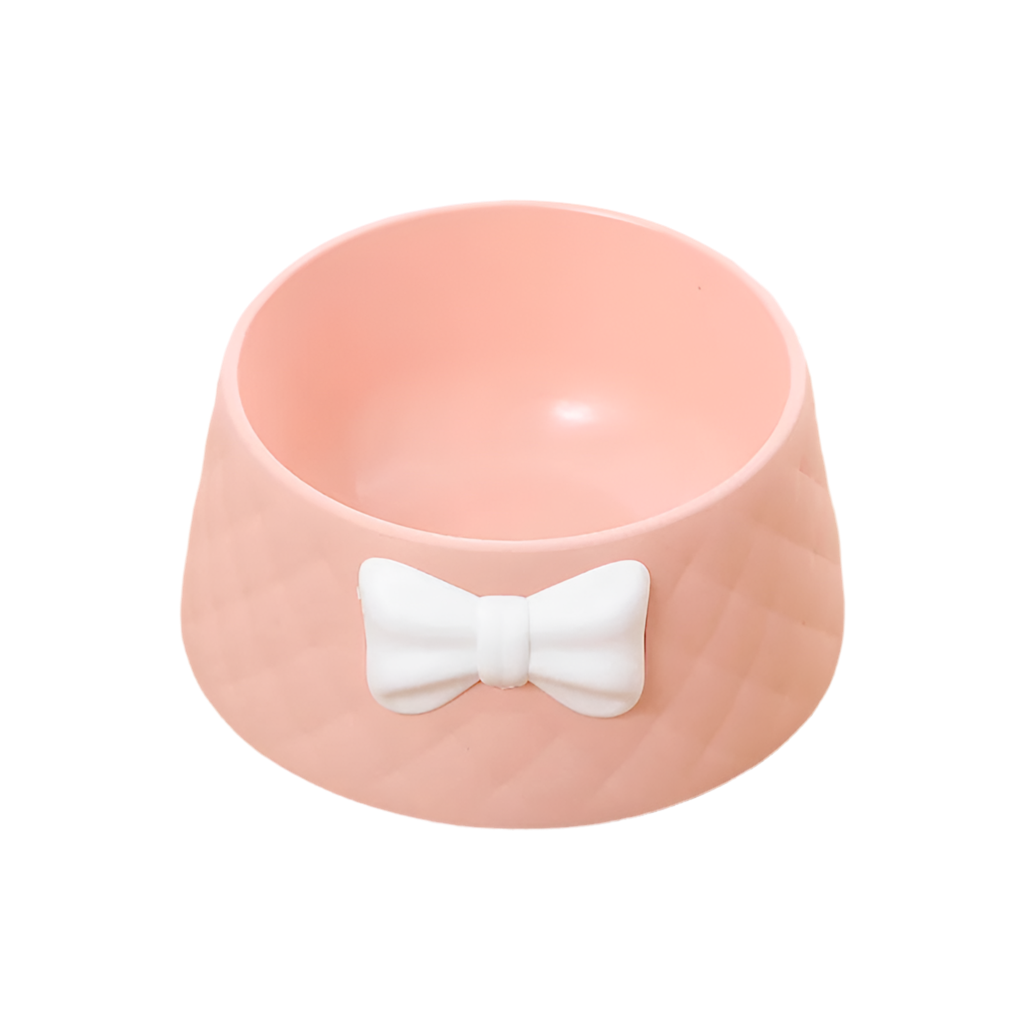 Gamelle décorative pour animaux de compagnie – Gamelle anti-déversement avec motif diamant et nœud