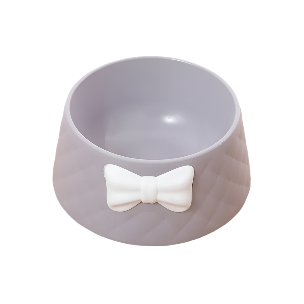 Gamelle décorative pour animaux de compagnie – Gamelle anti-déversement avec motif diamant et nœud