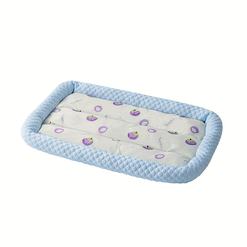 Cooling Ice Fiber Mat for Rabbits – Fruit Pattern, Breathable Summer Bed, Rectangular Shape