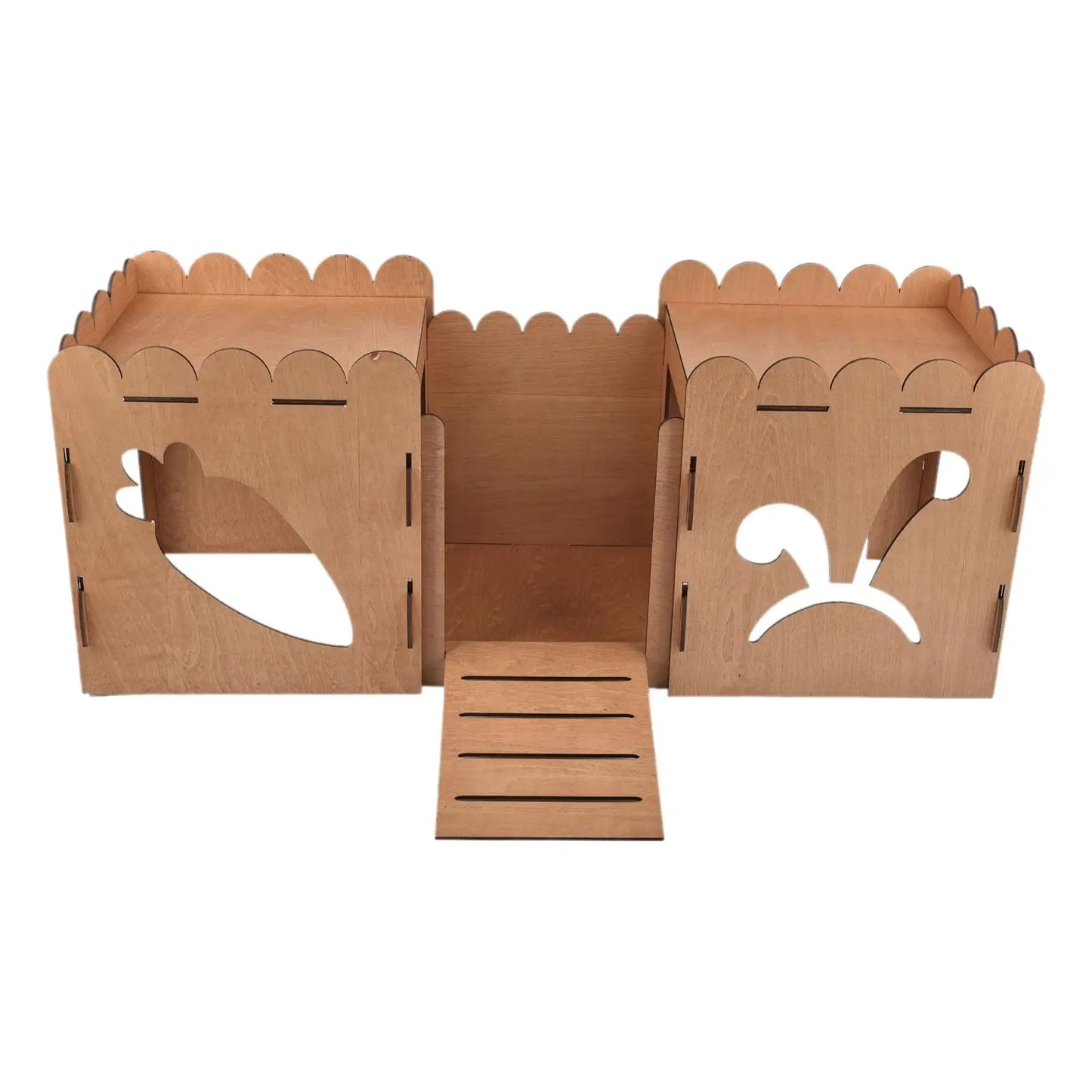 Cachette en bois pour lapins – Maison confortable avec escaliers