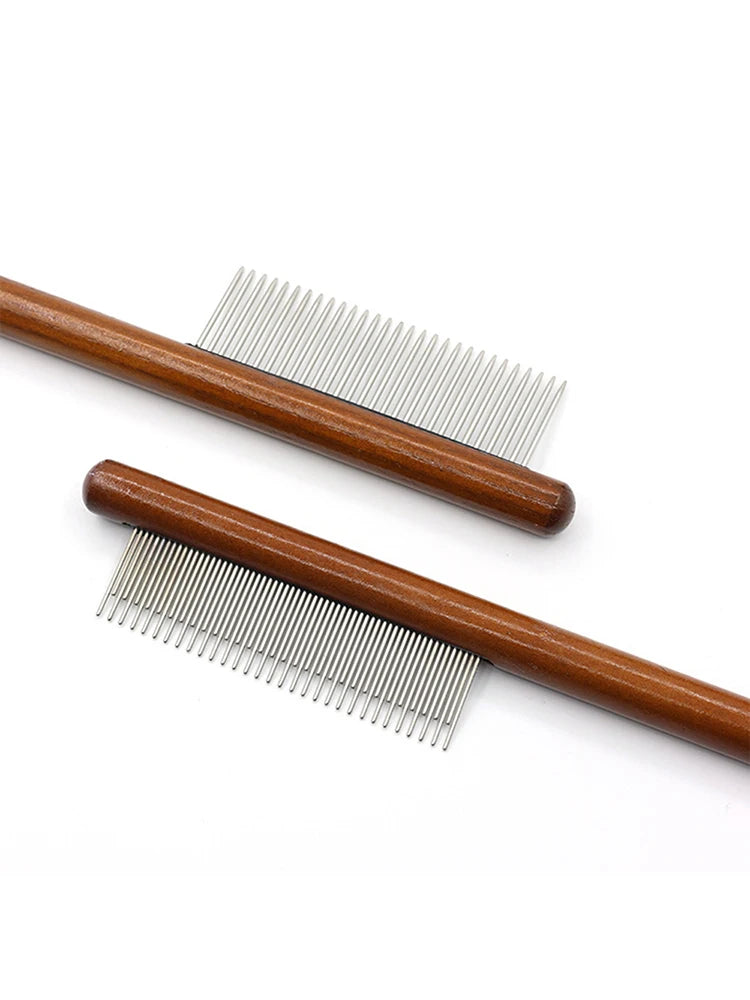 Peigne à aiguilles pour lapin – Brosse de toilettage en bois pour éliminer les poils morts et les nœuds