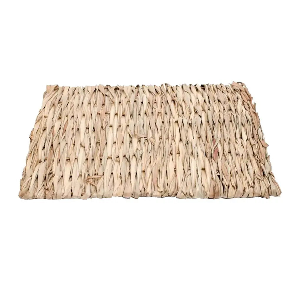 Tapis d'herbe tissée pour lapins – Litière naturelle à mâcher pour petits animaux
