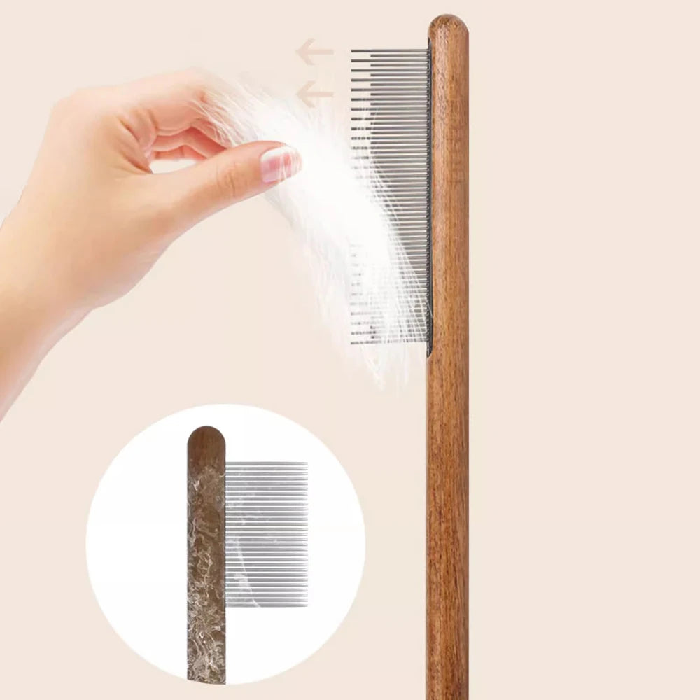 Peigne à aiguilles pour lapin – Brosse de toilettage en bois pour éliminer les poils morts et les nœuds