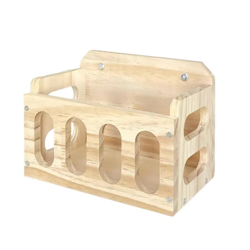 Wooden Hay Feeder for Rabbits – Cage Rack with Veggie Holder