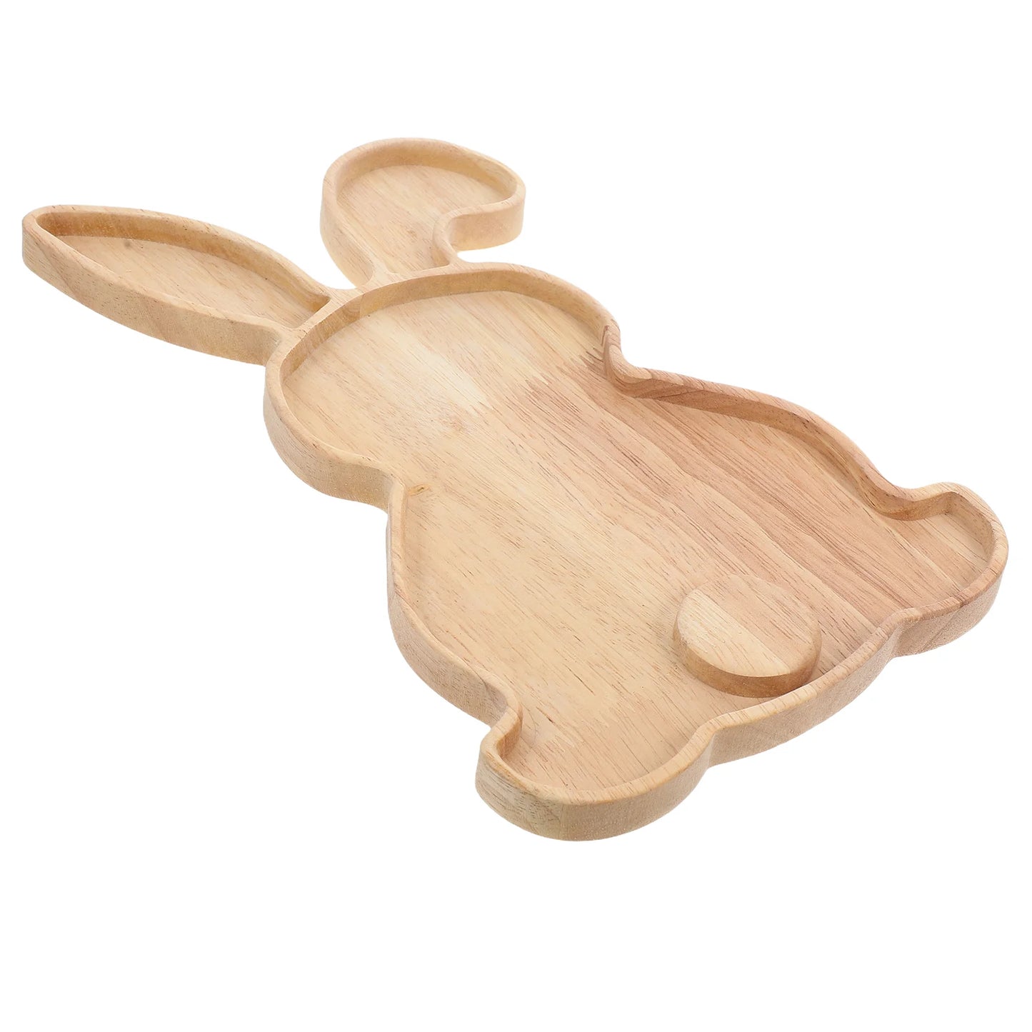 Wooden Bunny-Shaped Tray – Rabbit Serving Plate for Snacks & Decor