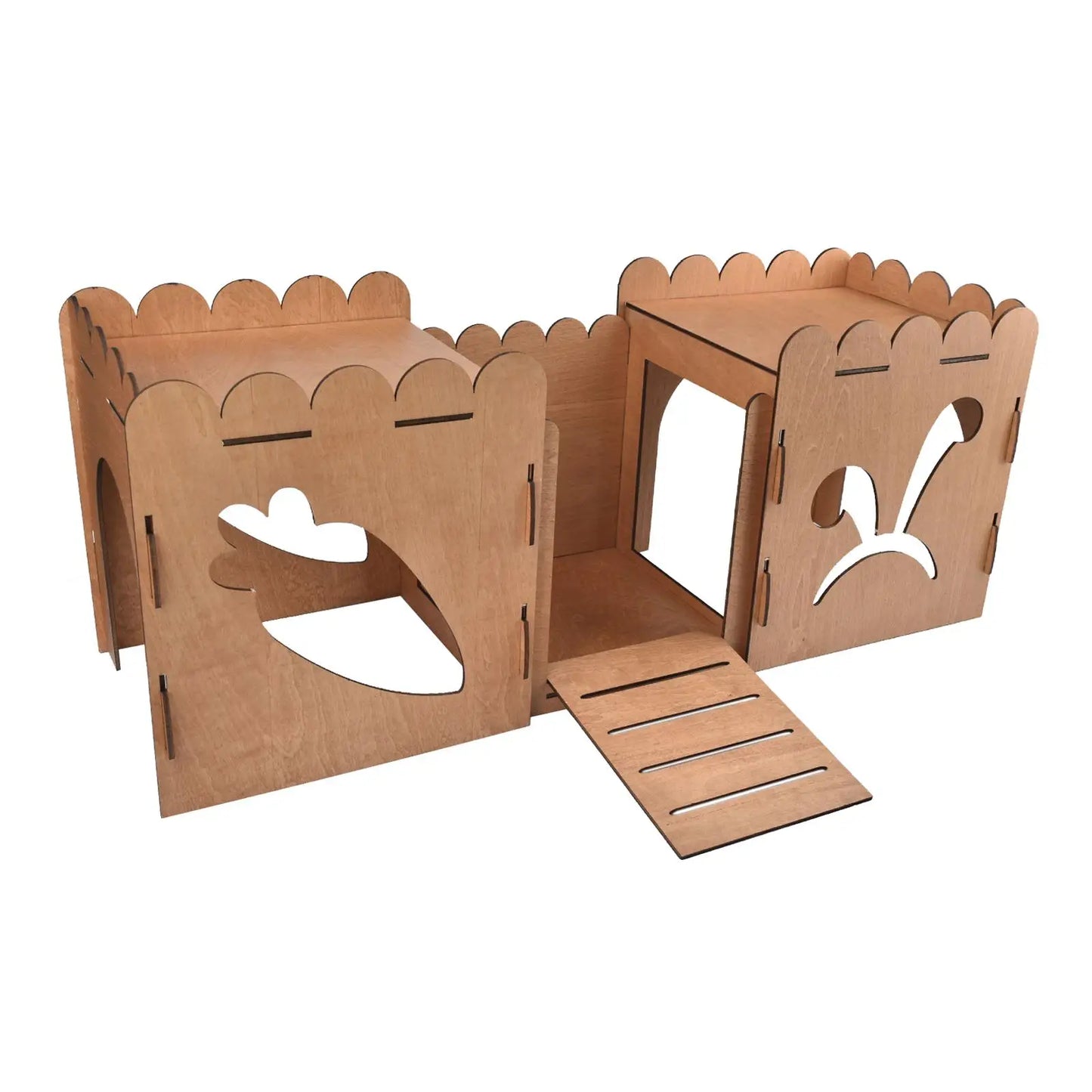 Cachette en bois pour lapins – Maison confortable avec escaliers