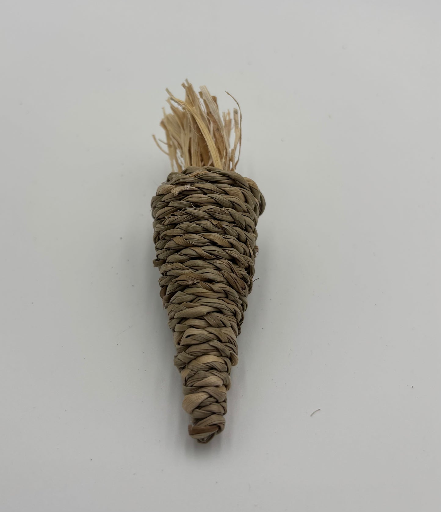 Handwoven Natural Grass Carrot Chew Toy for Rabbits