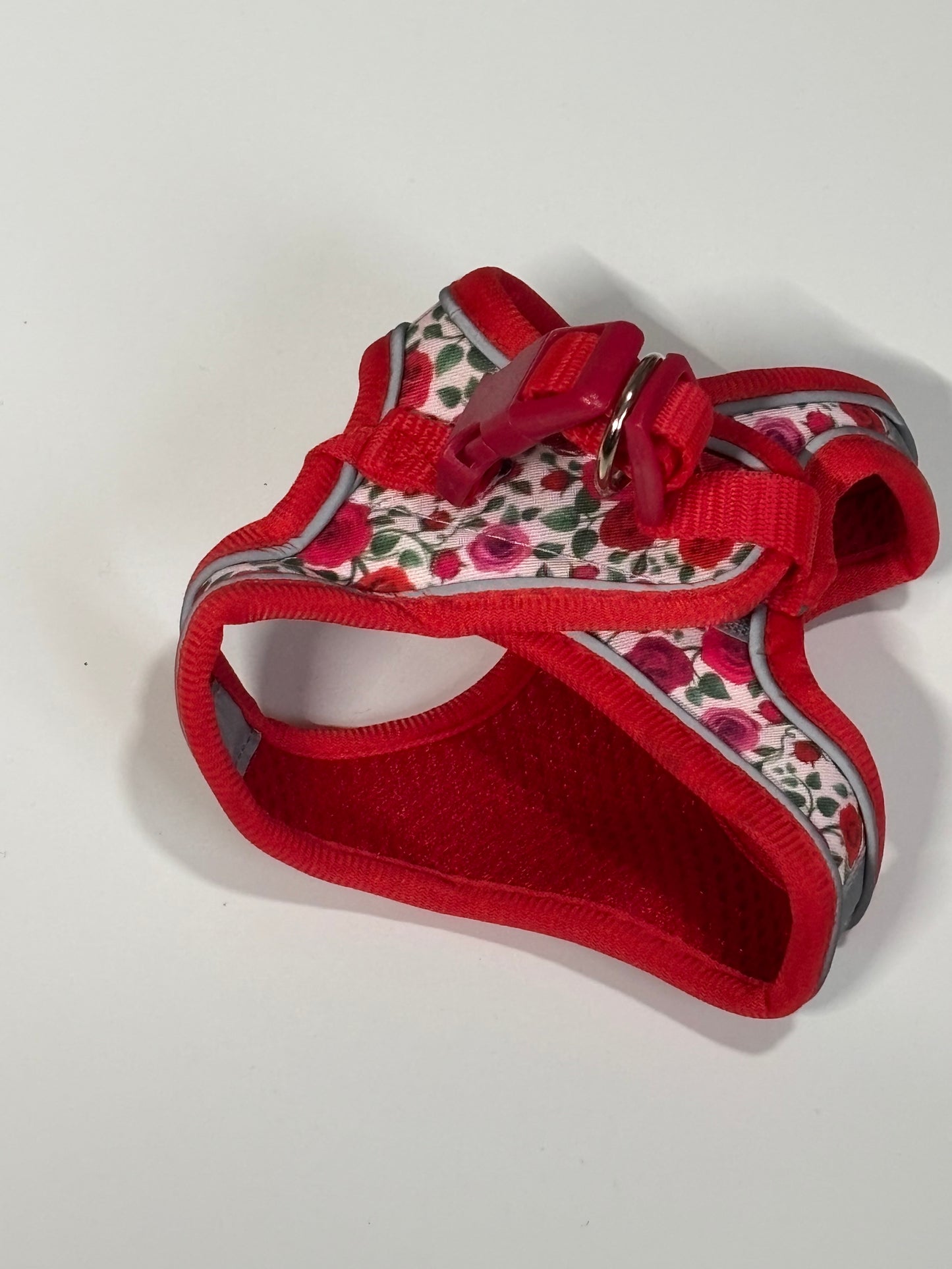 Reflective Floral Rabbit Harness Set – XXS Adjustable + Leash