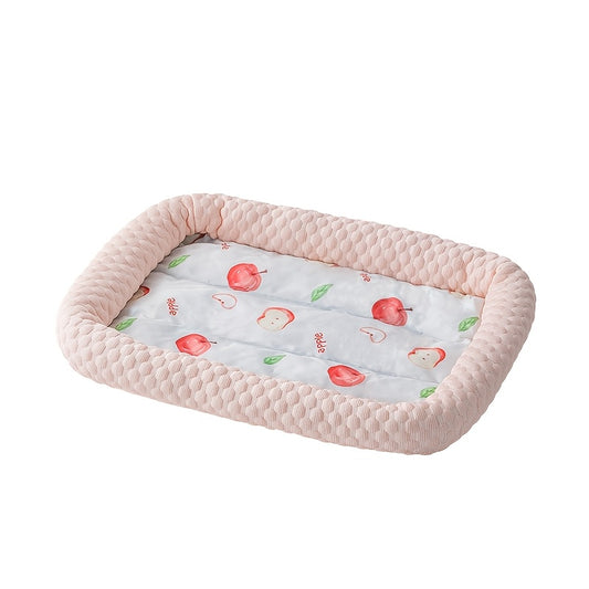 Cooling Ice Fiber Mat for Rabbits – Fruit Pattern, Breathable Summer Bed, Rectangular Shape