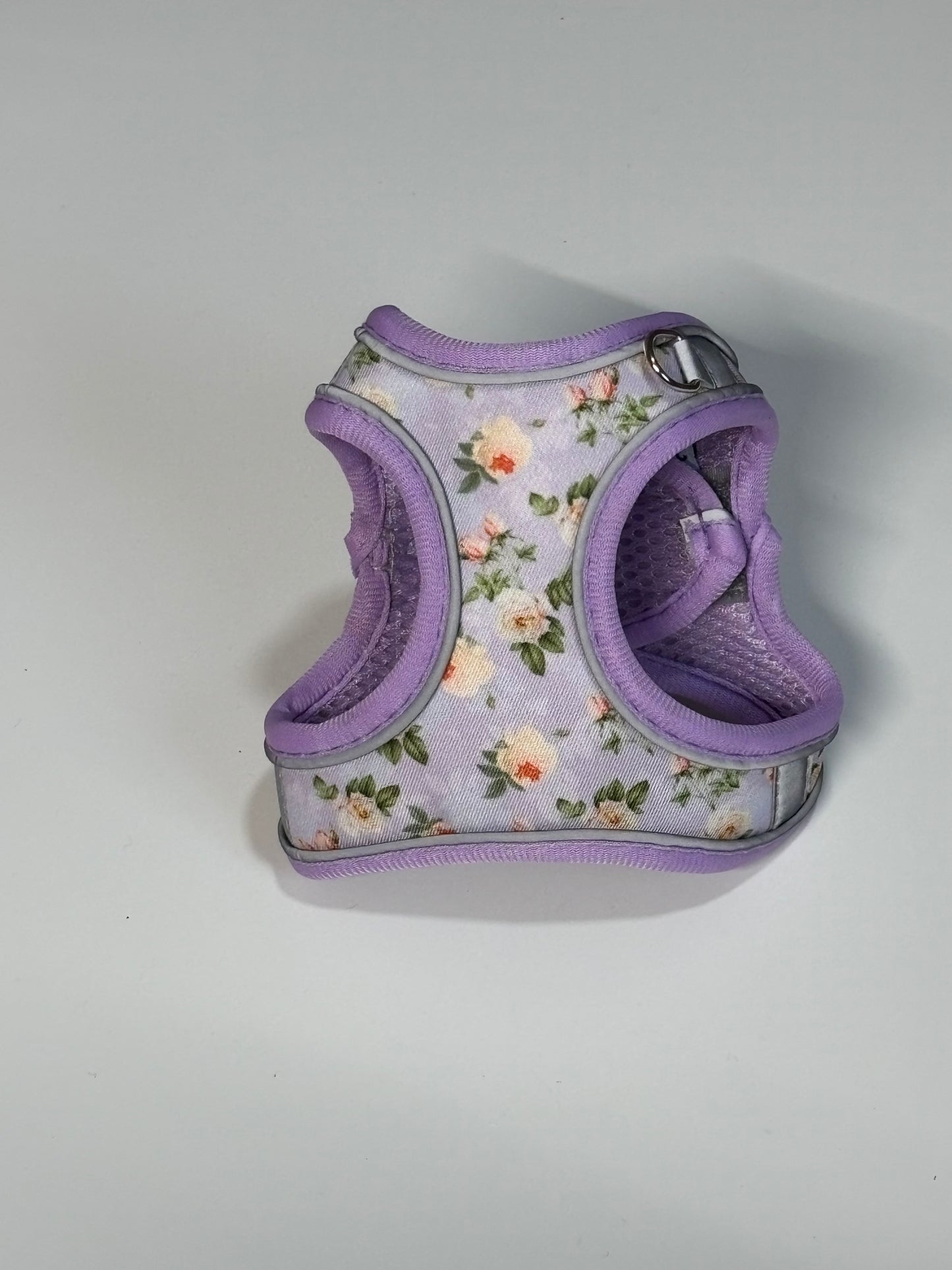 Reflective Floral Rabbit Harness Set – XXS Adjustable + Leash