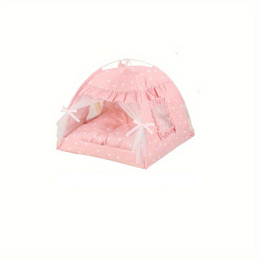 Lace Pet Tent – Cozy Indoor & Outdoor Hideout for Small Pets