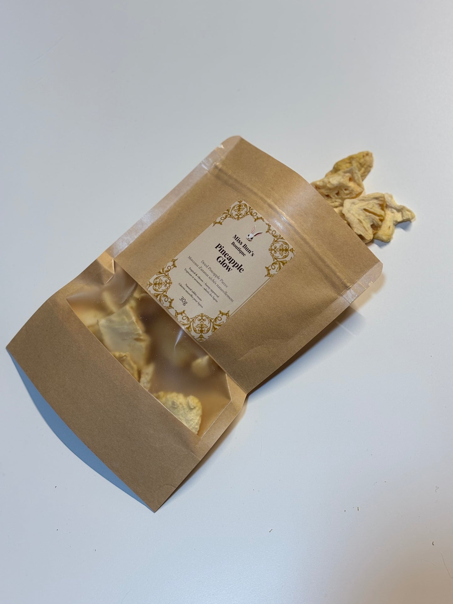 Pineapple Glow – Natural Dried Pineapple Pieces for Rabbits (30g)