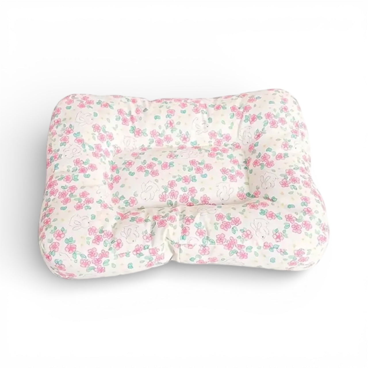Lit Floral Rembourré pour Lapin – Coussin de Repos Doux