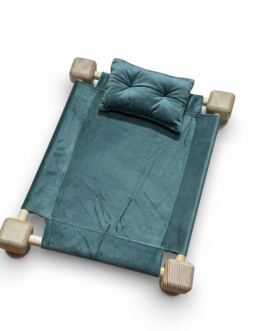 Small Elevated Velvet Pet Bed