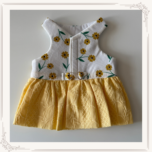 Robe sans manches à fleurs avec motif lapin - Tenue d'été en coton doux