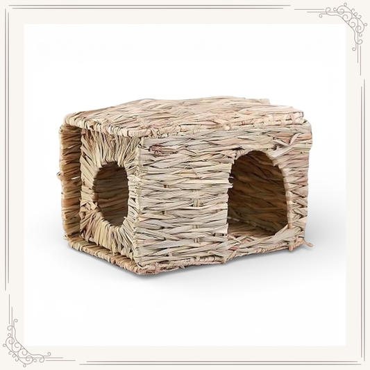 Maison en paille tressée naturelle pour petits animaux