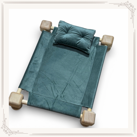 Small Elevated Velvet Pet Bed