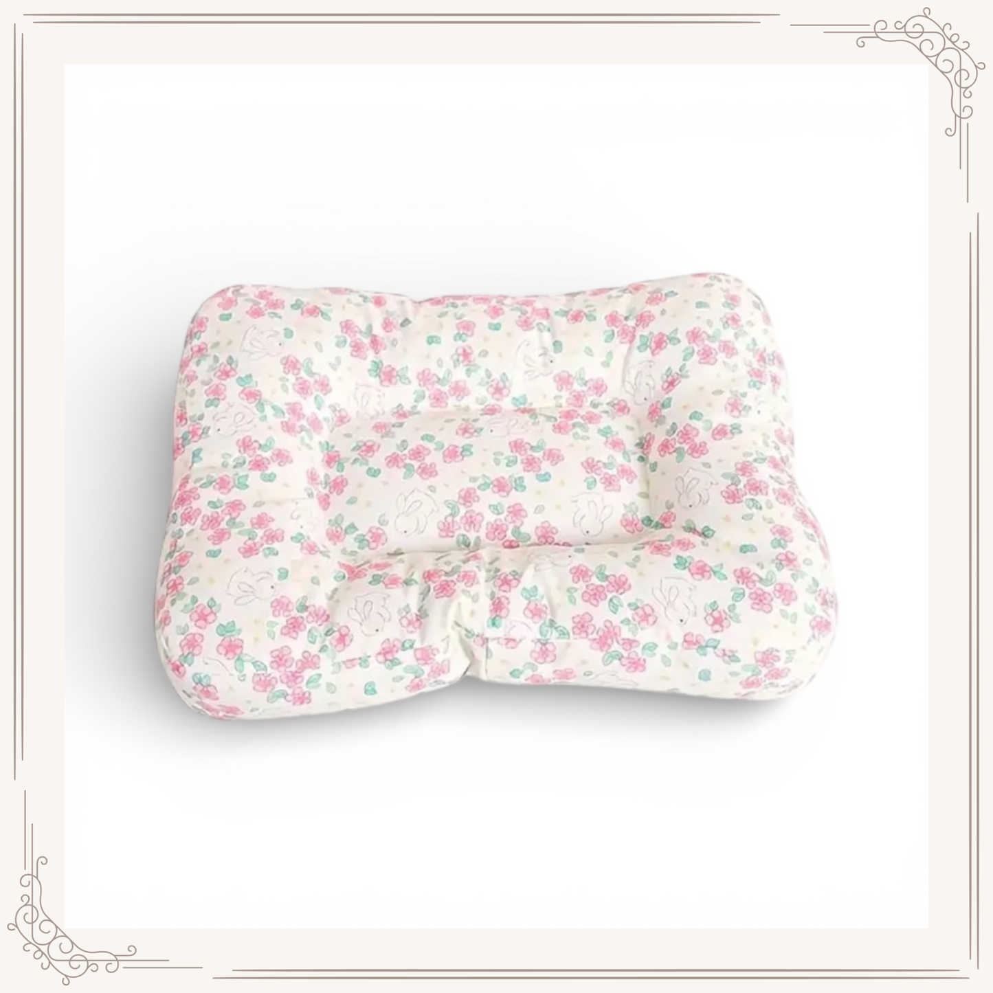 Lit Floral Rembourré pour Lapin – Coussin de Repos Doux