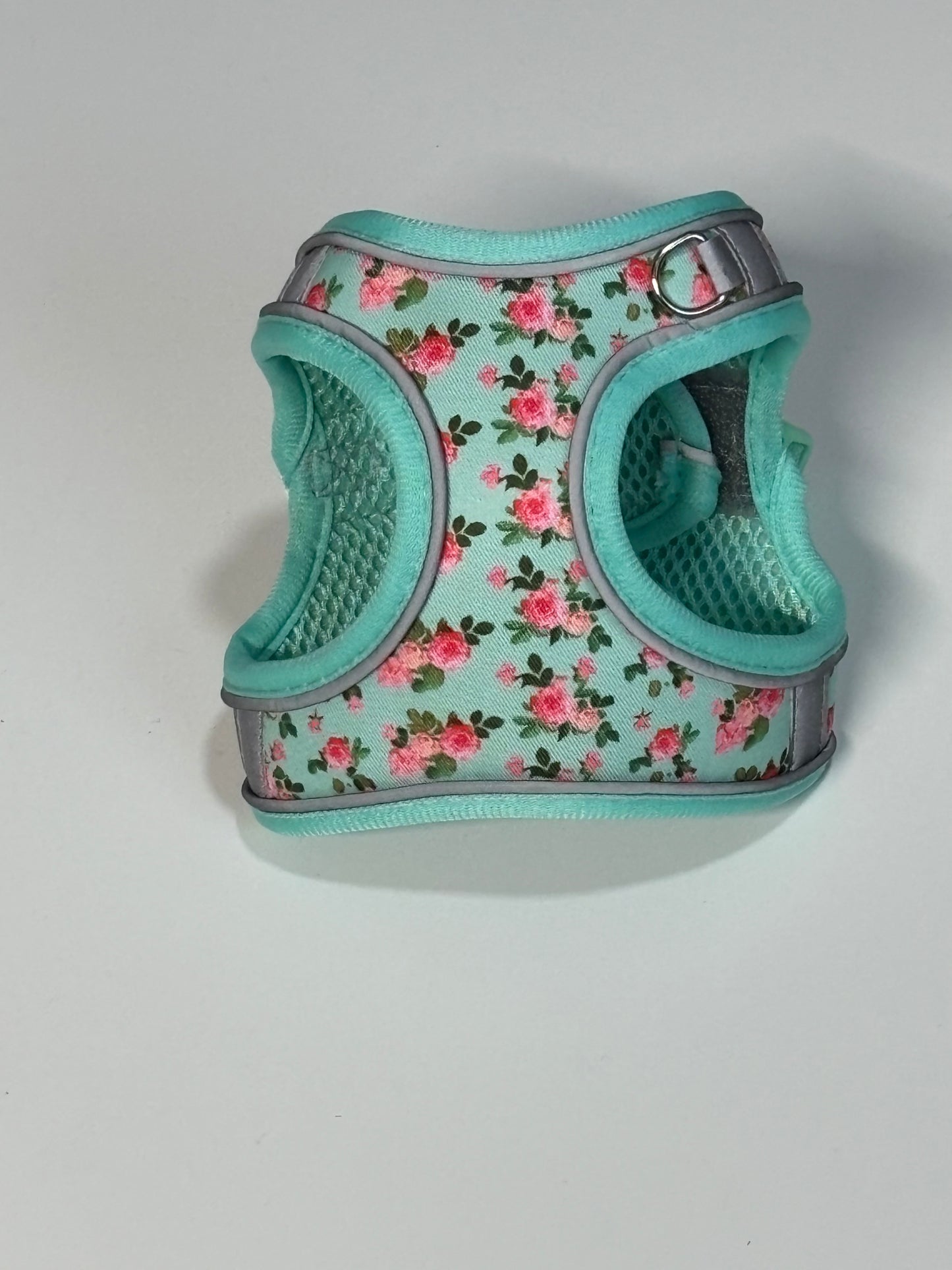 Reflective Floral Rabbit Harness Set – XXS Adjustable + Leash