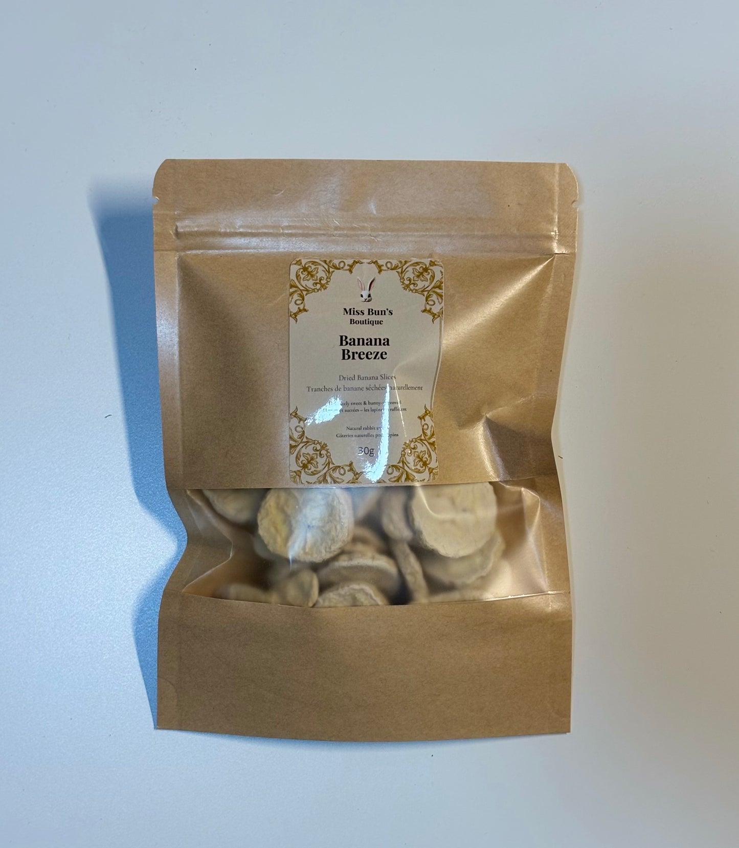 Banana Breeze – Natural Dried Banana Slices for Rabbits (30g)