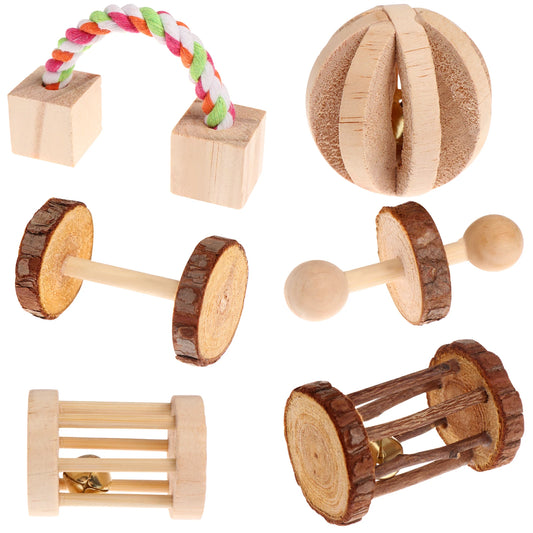 Tiny Trunk Toys – Natural Wooden Play Set (6 pieces)