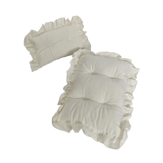 Ensemble matelas et oreiller en velours pour lapin – Lit douillet pour petits animaux et séances photo