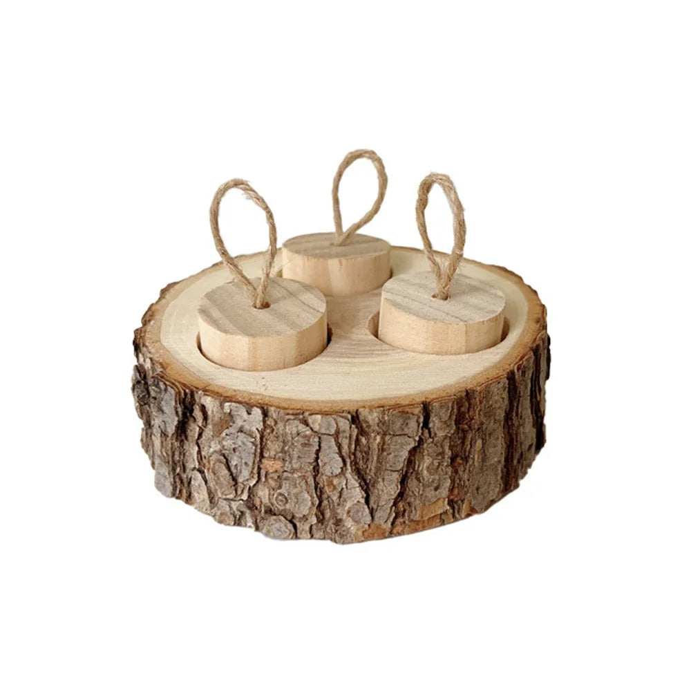 Jouet à mâcher en bois pour lapins – Jouet d'enrichissement et molaire rond 