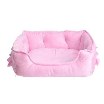 Lit en peluche pour lapin Bow – Nid douillet, doux et respirant pour toutes les saisons 