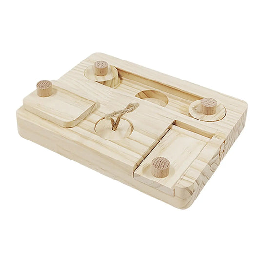 Jouet d'enrichissement en bois – Puzzle interactif pour lapins et petits animaux 