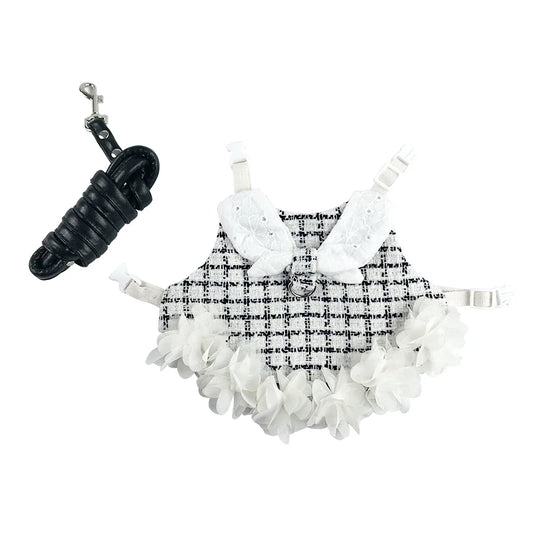 Fashion Rabbit Harness Outfit with Leash - Adjustable Suit for Small Pets