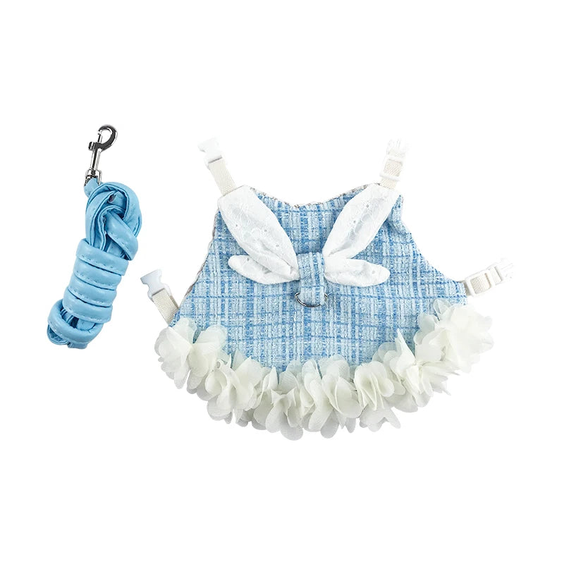 Harnais tendance pour lapin avec laisse – Combinaison ajustable pour petits animaux