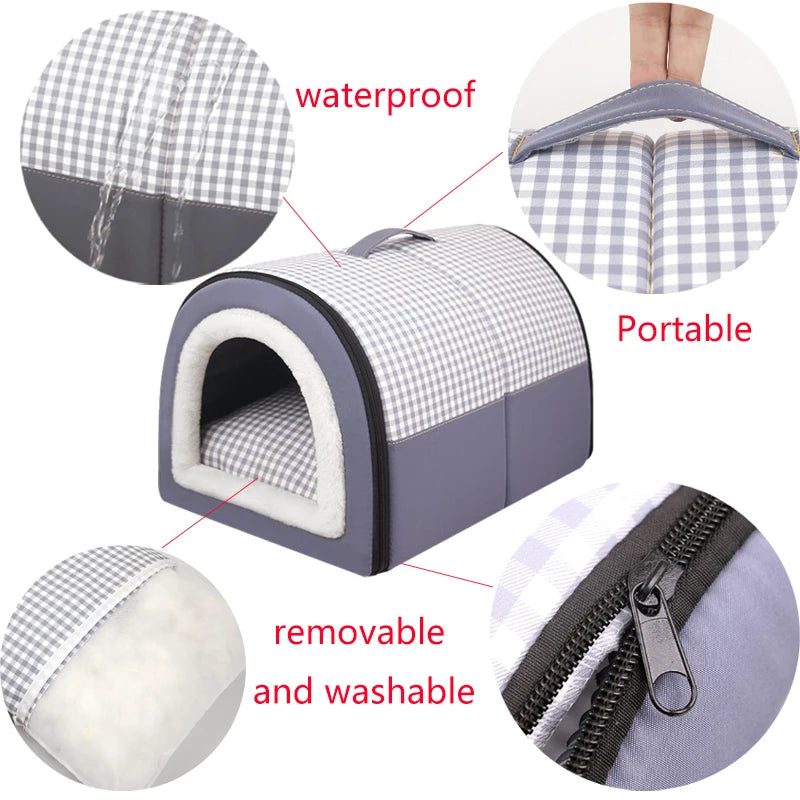 Soft Portable Rabbit Bed & House – Warm Foldable Shelter for Small Pets