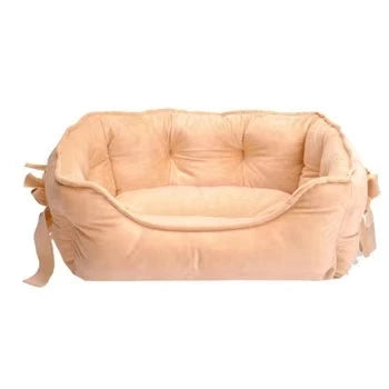 Lit en peluche pour lapin Bow – Nid douillet, doux et respirant pour toutes les saisons 