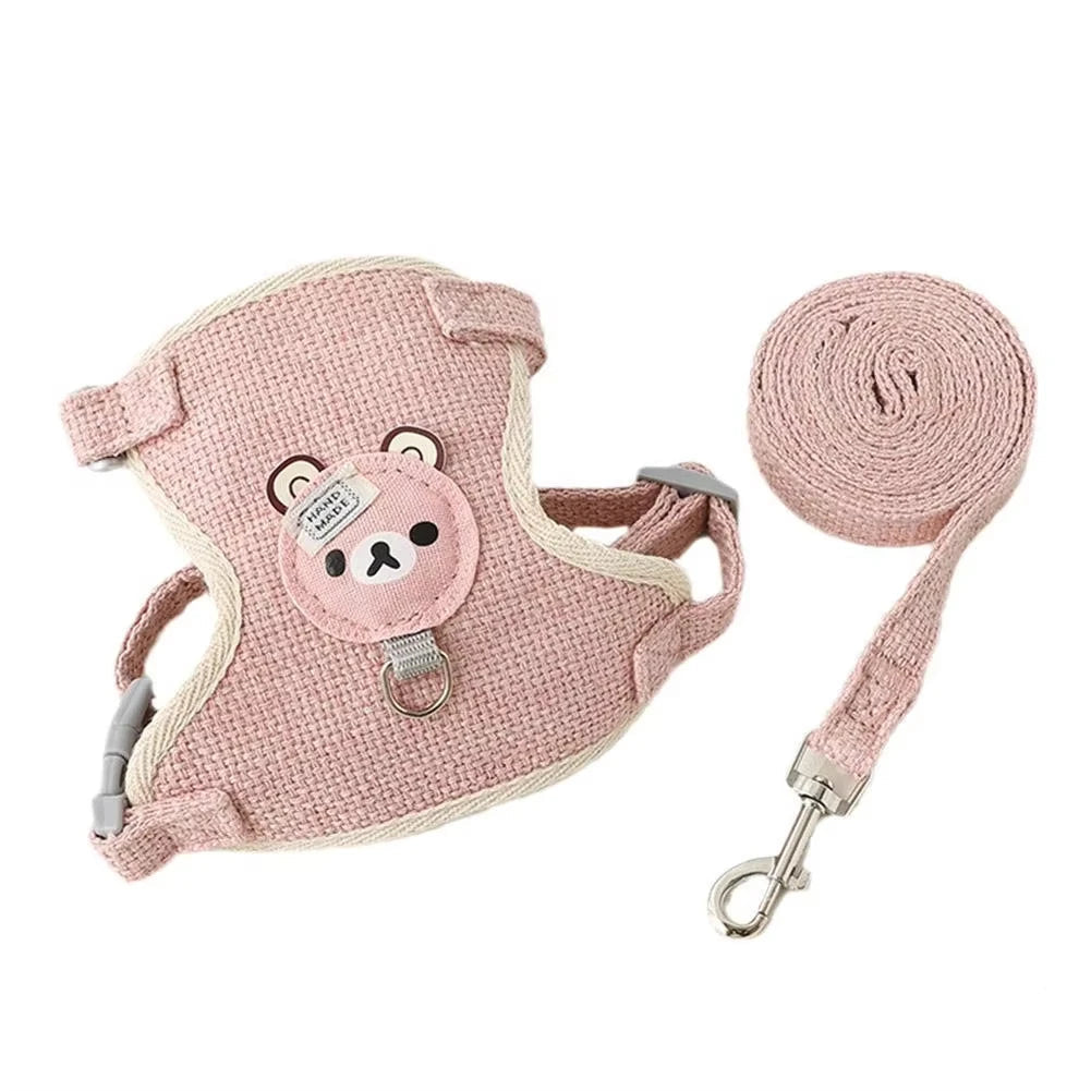 Harnais réglable pour lapin de type sous-vêtement – ​​Laisse en nylon souple pour petits animaux