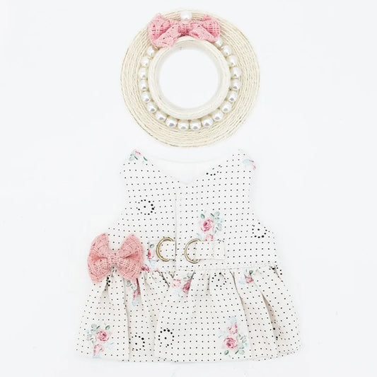 Romantic Rose Dress & Hat Set for Rabbits – Princess Style
