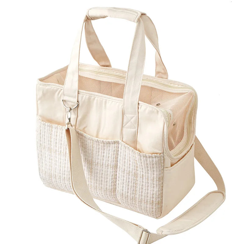 Sac de transport portable en toile pour lapin – Sac à bandoulière léger et respirant avec poche et tapis