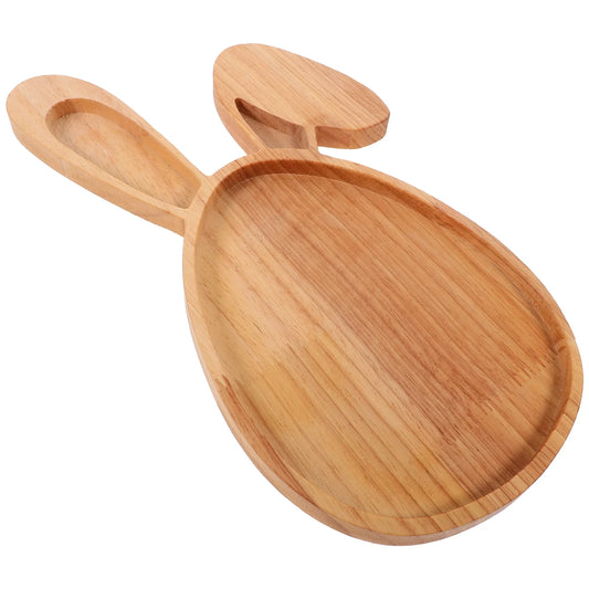 Wooden Bunny-Shaped Tray – Rabbit Serving Plate for Snacks & Decor