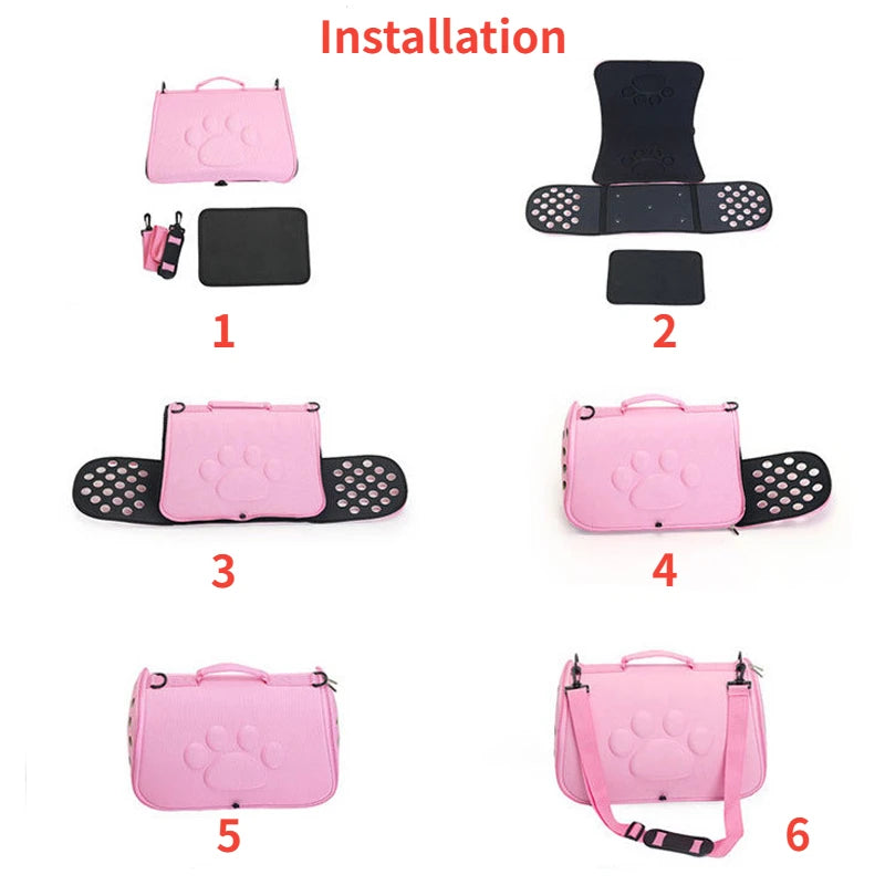 Foldable Travel Rabbit Carrier Bag – Breathable EVA Shoulder Pet Bag