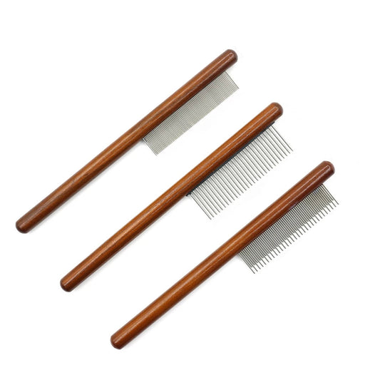 Peigne à aiguilles pour lapin – Brosse de toilettage en bois pour éliminer les poils morts et les nœuds