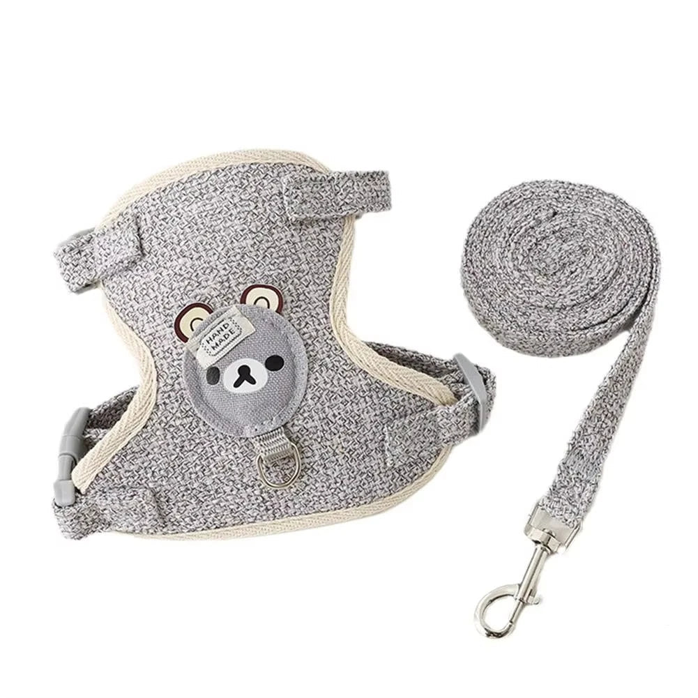 Harnais réglable pour lapin de type sous-vêtement – ​​Laisse en nylon souple pour petits animaux